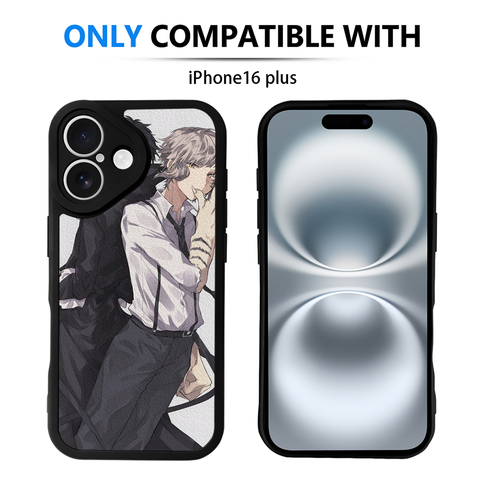 （画像用） 文豪ストレイドッグス Bungo Stray Dogs 【iPhone 16シリーズ対応】シリコンスマホケース（レザー調） 材質：シリコン